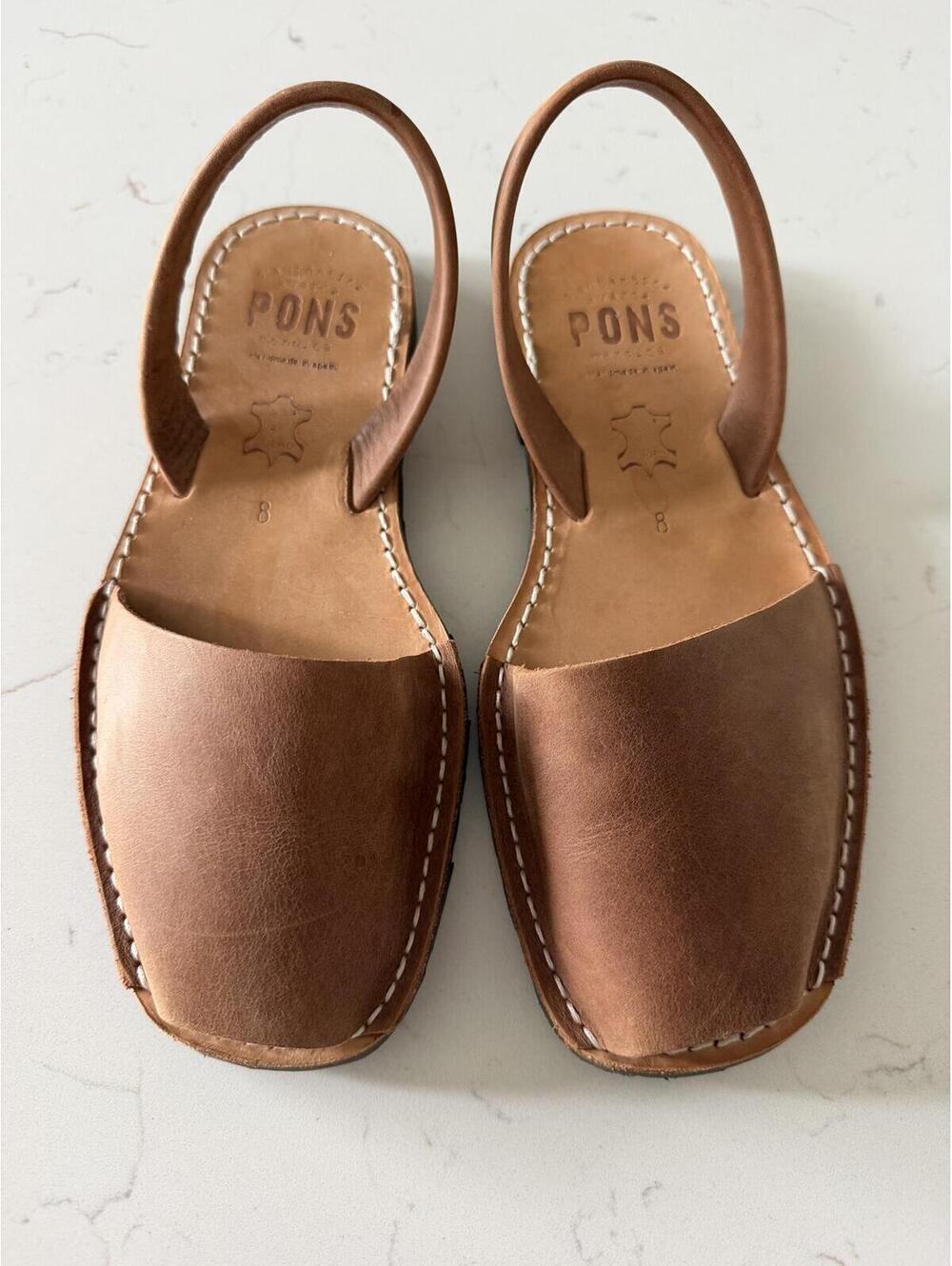 Pons Classic Style Vegan Avarca Sandals In Brown